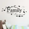 Family Love Never Ends Quote Vinyl Wall Decal Wall Lettering Art Words Wall Sticker Home Decor