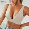 FINETOO Reggiseni da donna con scollo a V profondo Top imbottiti push up Intimo femminile sexy senza