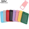 1 pz Candy Color Pass Bus Card Sleeve Two-Sided Push Pull Style ID Tag permesso di lavoro Cover Case