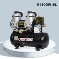 220V 1100W 8L piccolo compressore d'aria 6L senza olio silenzioso compressore d'aria industriale ad alta pressione pompa d'aria portatile per la lavorazione del legno