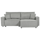 Ecksofa Grau Stoffbezug L-förmig 3-Sitzer Schlafsofa Linksseitig mit Stauraum Chaiselongue Modern Wohnzimmer Ausstattung Wohnecke Sitzecke