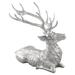 Costway Standing Reindeer Statue Aluminum Deer Sculpture for Indoors Christmas Decor-Silver