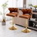 Adjustable Counter Height Nailhead Trim Leather Swivel Bar Stools 2-pc