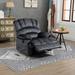 Large Manual Recliner Chair Sofa Velvet Upholstered Reclining Sofa Chair for Living Room Bedroom, Home Theater Seating in Fabric