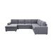 Gray/Brown Sectional - Latitude Run® Gouvernour Linen 6 Seat Reversible Modular Sectional Sofa Chaise Linen | 33 H x 120.5 W x 94 D in | Wayfair