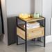 Modern Nightstand with Drawer and Metal Legs