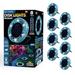 Bell + Howell 6 LED Round Blue Mosaic Solar Powered Disk Lights with Auto On/Off - 8 Pack.