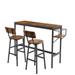 Bar Table Set with wine bottle storage rack Rustic Brown 47.24'' L x 15.75'' W x 35.43'' H