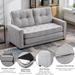 Modern Loveseat Sofa Pull-Out Sleeper Bed Couch Chenille Upholstered Couch 3 Fold Sofa Bed Convertible Sleeper with Side Pocket