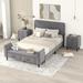 4-Pieces Bedroom Sets, Full Size Upholstered Platform Bed with Two Nightstands and Storage Bench