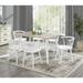 Roundhill Alwynn White and Natural Wood 7-piece Dining Set, Dining Table with 6 Stylish Chairs
