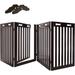 Arf Pets Freestanding Dog Gate with Door, 4 Panel Wooden Pet Gate 360° Configurable (Espresso)