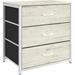 Nightstand with 3 Fabric Drawers,Small End Table Bedside 15.75"D x 23.62"W x 25"H