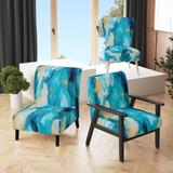 Designart "Segment Layers of Marbled Rock" Upholstered Fractals Accent Chair and Arm Chair