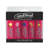 GoodHead Oral Delight Gel 1oz - Pack of 5 (French Vanilla Cotton Candy Blue Raspberry Peach and Pineapple)