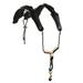 Carevas Leather Saxophone Strap Adjustable Harness Padded Shoulder Metal Hook for Tenor Soprano Alto Saxophones Clarinet