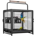 SPECSTAR 19 Wrought Iron Travel Carrier Bird Cage for Parrots Conures Lovebird Cockatiel Parakeets