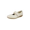 Klettschuh NATURAL FEET "Susanne", Damen, Gr. 36, weiß (beige), Leder, casual, Schuhe Riemchenballerina, mit Memo-Latex-Fußbett