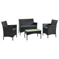 Manhattan Comfort Imperia 4-Piece Rattan Patio Conversation Set in Gray