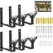 Urban Deco Flower Window Box Brackets 6 Pack Adjustable Heavy Duty Wall Mount Holder with Butterfly Suitable for Balcony Paito Garden Black