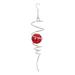 Uxcell 13 Gazing Ball Spiral Tail Decorative Wind Spinners with Glass Ball for Hanging Decor Red