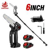 ONEVAN 6 Cordless Pole Saw Mini Chainsaw with Pole Pole Saws for Tree Trimming Battery Included