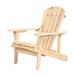 Ouootto Outdoor Patio Adirondack Chair Solid Wood for Backyard Garden Lawn Porch - Nature