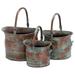 BULYAXIA Rustic Metal Round Planter Set of 3 13 11 9 W Copper