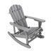 Ouootto Outdoor Adirondack Rocking Chair Solid Wood Chairs for Patio Backyard Garden - Grey