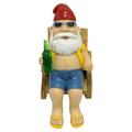 Trayknick Christmas Garden Decor Cute Santa Ornament Outdoor Garden Santa Ornament Cute Resin Craft Weather-resistant Chair Dwarf Gnome Figure Figurine Statue