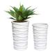 LuxenHome Planters for Outdoor Plants Set of 2 Garden Plant Pots Indoor Outdoor MgO Planting Flower Pots for Indoor Plants Large Flower Plant Pot Outdoor Planters White Balcony Garden Tall Planter