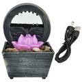 Fyearfly Tabletop Water Fountain 3V USB Plastic Flower Water Fountain LED Tabletop Fountain with Stones for Home Office Table Decoration