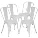 HBBOOMLIFE Metal Dining Chairs Indoor-Outdoor Stackable Chic Restaurant Bistro Chair Set of 4 330LBS Weight Capacity Sturdy Cafe Tolix Kitchen Farmhouse Pub Trattoria Industrial Side Cha