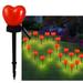 Matoen 2Pcs Valentine s Day Solar Stake Lights Red Heart Waterproof Landscape Garden LED Light for Walkway Backyard Decoration
