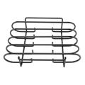 YUMILI Rib Rack 4 Rows Capacity Compact Portable Barbecue Rib Grill Rack Iron Material Durable Reusable Barbecue Standing Rib Rack for Camping Cooking Picnics Grilling Black