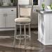 Andover Mills™ Leda Swivel Stool Wood/Upholstered in Gray/Brown | Counter Stool (24" Seat Height) | Wayfair 259FE9E8BE774E24AC2CAA1B37E38F05