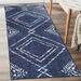 ReaLife Rugs Machine Washable Printed Moroccan Diamond Blue Eco-friendly Recycled Fiber Area Runner Rug (2 6 x 8 )