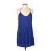 Forever 21 Casual Dress - Shift V-Neck Sleeveless: Blue Solid Dresses - Women's Size Large