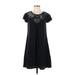 Banana Republic Casual Dress - A-Line Scoop Neck Short sleeves: Black Solid Dresses - Women's Size X-Small Petite