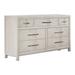 Hokku Designs Gherlein 7 - Drawer Dresser Wood in Brown/White | 35 H x 58 W x 17 D in | Wayfair 34CA774A308E47519079008F72937084