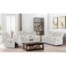 Orren Ellis Woodinville 3 Piece Faux Reclining Living Room Set Faux Leather in White | 41 H x 79 W x 37 D in | Wayfair Living Room Sets