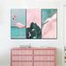 Bay Isle Home™ Paradise Multi Piece Canvas Print On Canvas 3 Pieces Set Metal in Pink | 50 H x 32 W x 1.25 D in | Wayfair