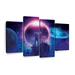 Ebern Designs Planets & Astronaut Multi Piece Canvas Print On Canvas 4 Pieces by Neo Mechanica Set Canvas in Pink | 75 H x 48 W x 1.25 D in | Wayfair