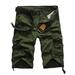 Ovticza Men Cargo Shorts Button Relaxed Fit Mens Bike Shorts with Pockets Camouflage Sweatpants for Men Casual Zip Up Graphic Shorts for Men Without Belt Army Green 34