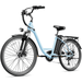 Yoloway Cityscape Electric Bike for Adults 350W Electric Bike with 36V 10Ah Removable Battery 26 Electric Commuter City Cruiser Bicycle with 7 Speed 40 Miles Range Blue
