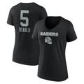Women's Fanatics Branded Divine Deablo Black Las Vegas Raiders Team Wordmark Player Name & Number V-Neck T-Shirt
