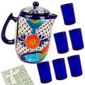 Homey Blue,'Handcrafted Blue-Toned Ceramic and Glass Curated Gift Set'