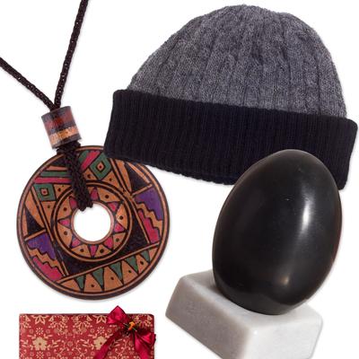 'Handcrafted Black and Warm-Toned Curated Gift Set from Peru'