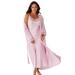 Plus Size Women's The Luxe Satin Long Peignoir Set by Amoureuse in Sunset Mauve Dot (Size 5X) Pajamas