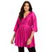 Plus Size Women's Empire Waist Tunic by June+Vie in Vivid Pink (Size 22/24)